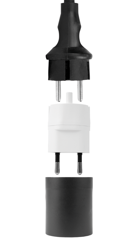 Adattatore FISSO Germania CEE7/17 - Svizzera T11 2 poli decentralizzato bi