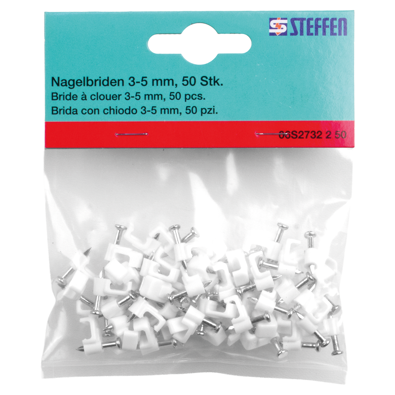 Brida con chiodo 3x5 bianco (2x0.75) 50 pzi.