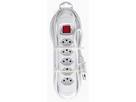 Steckdosenleiste STRONG 5xT13 3m mit Schalter und Haftmagnete ws
