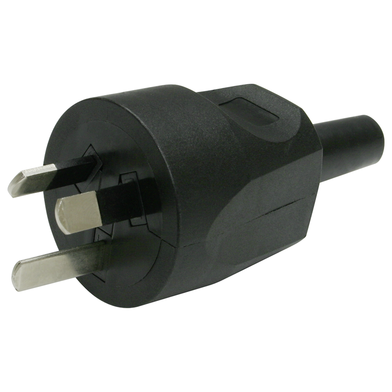 Stecker Australien mit Schutzkontakt sw