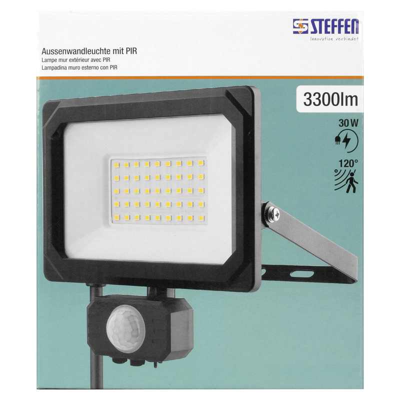 Lampadina muro esterno LED 30W con PIR 120° ne