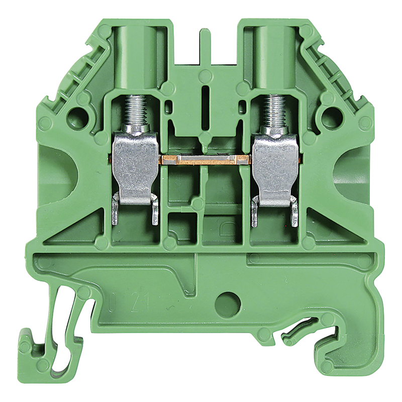 Borne de passage DIN35 4mm2 vert