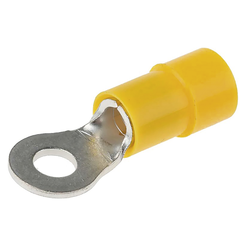 Cosse à anneau isolée M4 (4-6mm2) jaune UE 7 pcs.