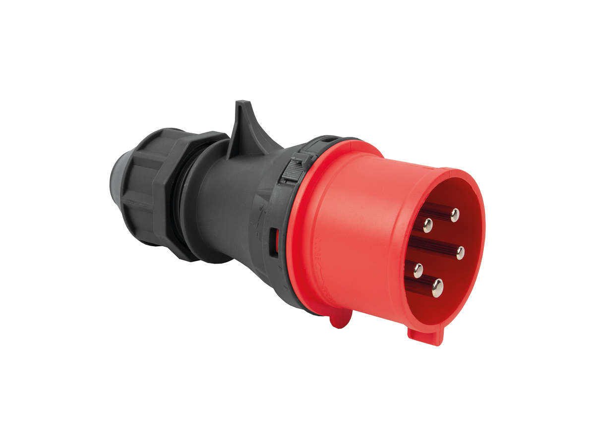 CEE Stecker 32/5 IP44 400V 6h vernickelt - A. Steffen AG
