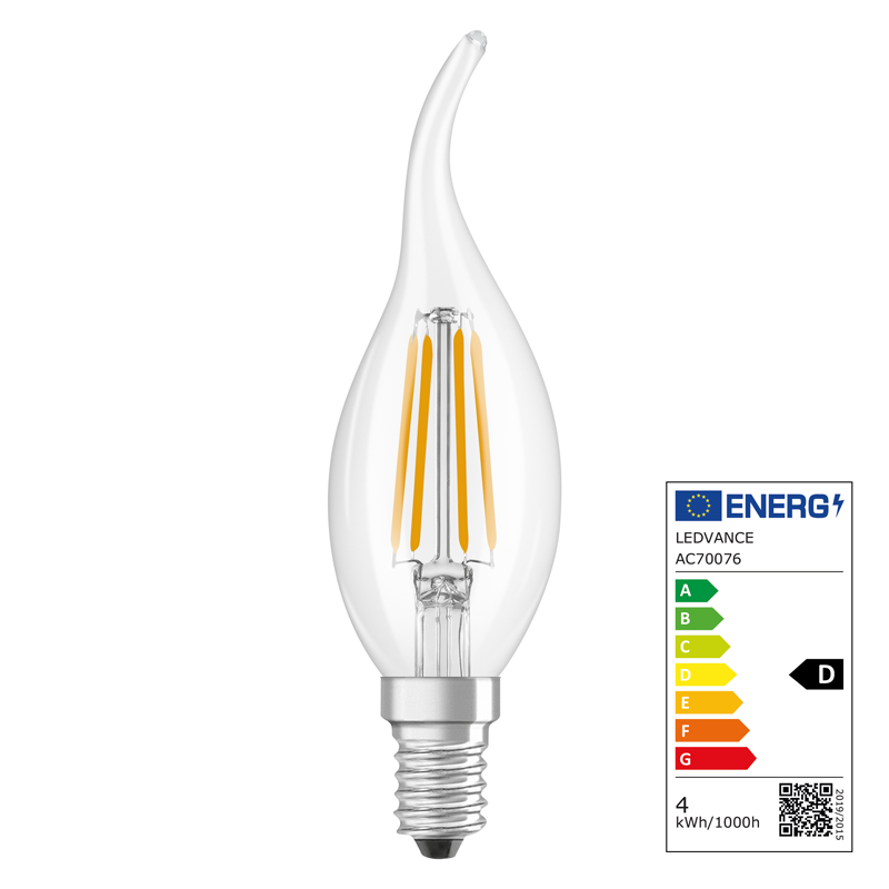 Osram LED Star Retrofit Classic BA E14 240V 3.4W 470lm WW
