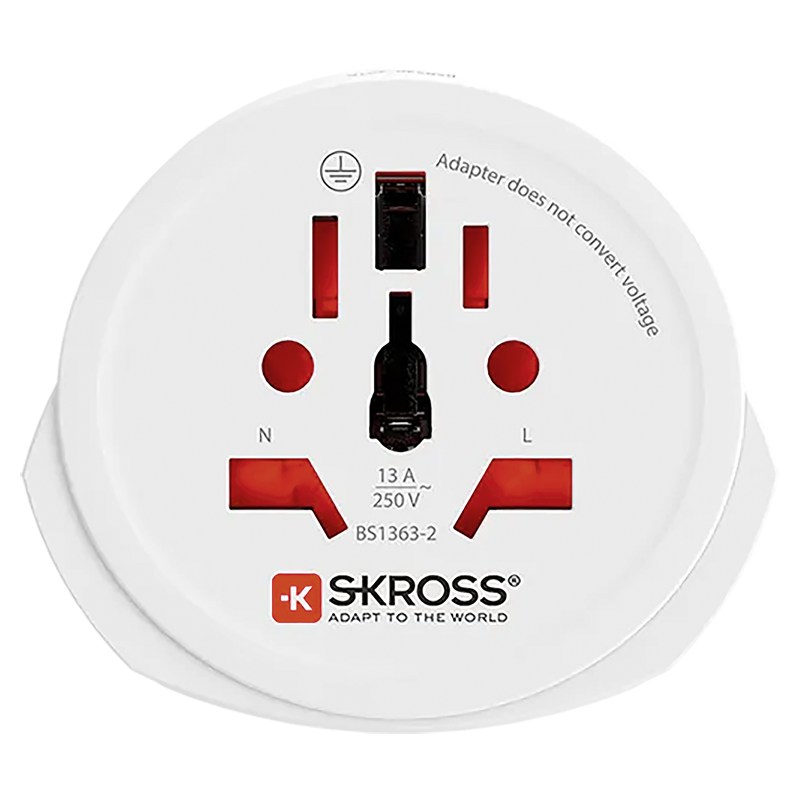 SKROSS Adaptateur de voyage Monde - Europe 3 pôles max. 16A bl