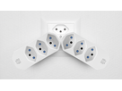 Mehrfachadapter MANTA 3xT13 + 1xUSB-C PD drehbar 320° ws