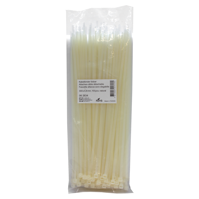 Fascette naturale 300mm x 4.8mm sganciabile