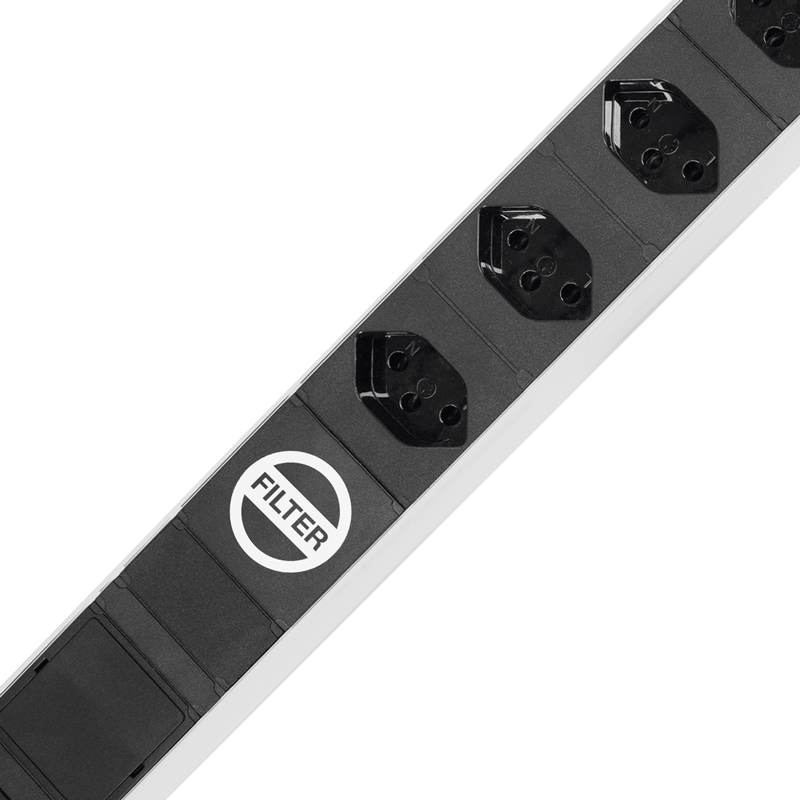 ALU MODULAR SILVER Multiprise 6xT13 3m avec filtre et interrupteur ar/nr