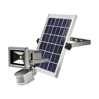 WORKLIGHT proiettore LED solare 10W argento con PIR 180° 12m