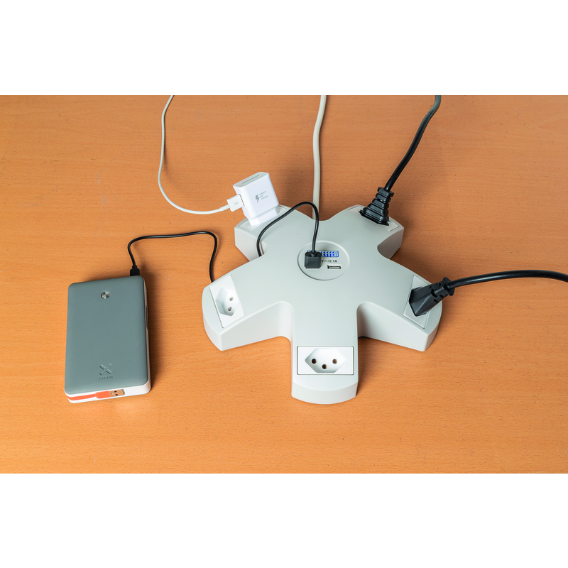 Steckdosenleiste STAR 5xT13 + 2xUSB-A 3m gr/ws