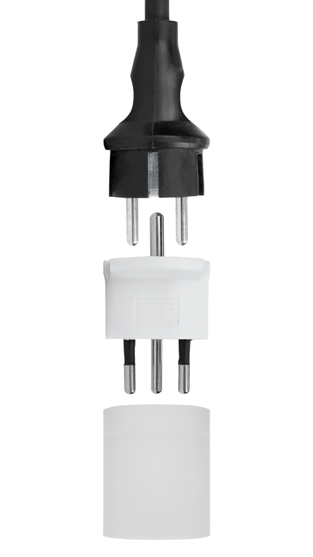 Adaptateur FIXE Allemagne CEE7/7 - Suisse T12 3 pôles bl