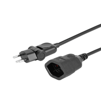 Verlängerungskabel mit Klappstecker Td 3G1.0mm² 5m T12-T13 IP20 sw