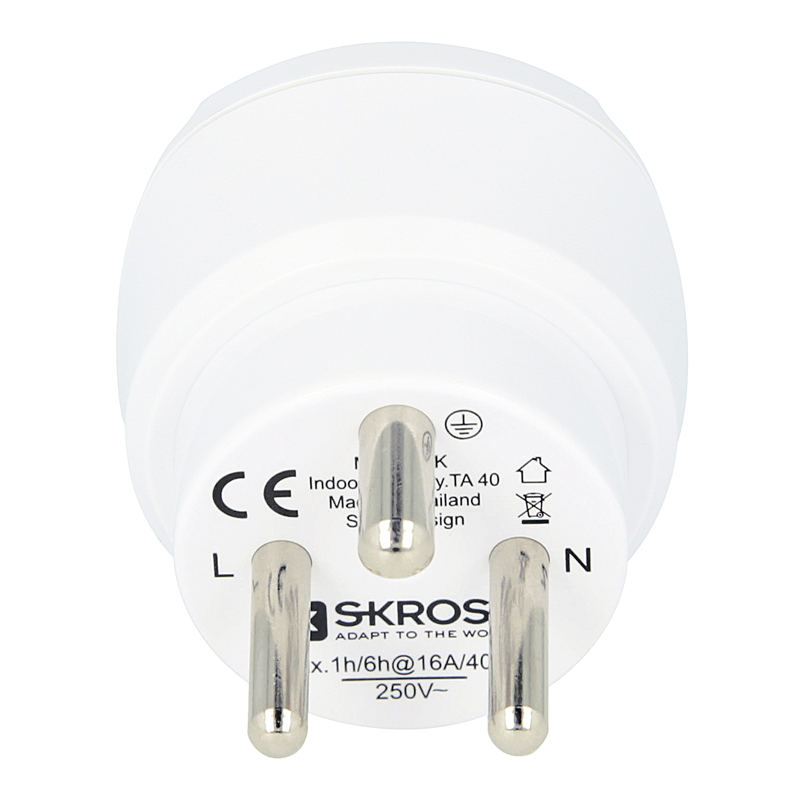 SKROSS Reiseadapter World (Combo) - Dänemark/Europa 3-polig max. 10A ws