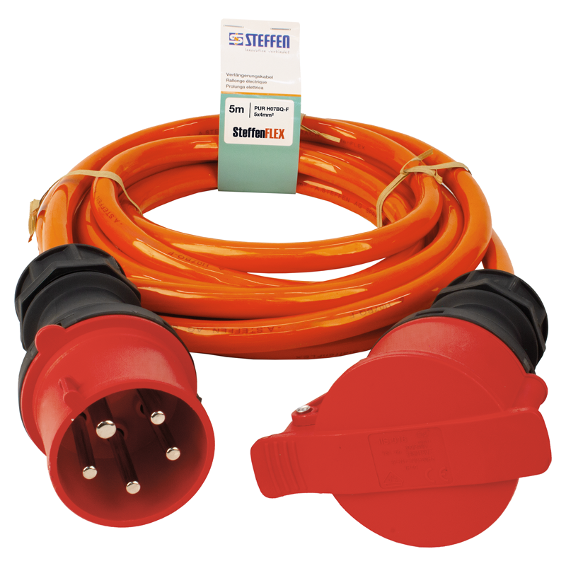 Verlängerungskabel STEFFENFLEX EPR-PUR 5G4mm² 5m CEE32/5-CEE32/5 IP44 or