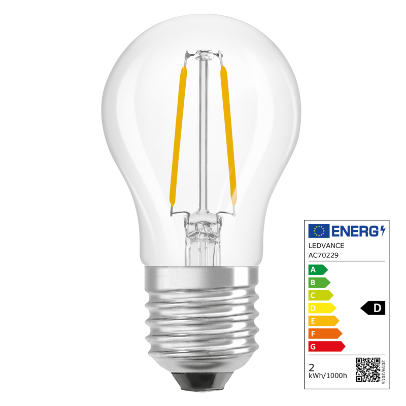 Osram LED Retrofit Classic P E27 240V 1.8W 250lm WW