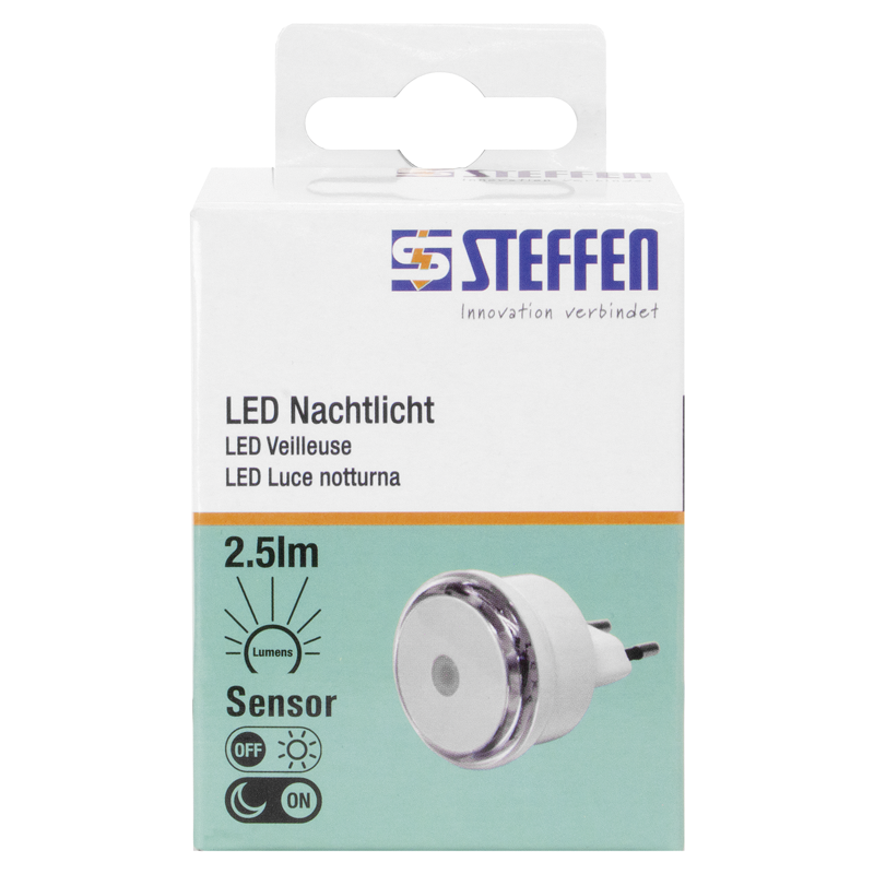 Nachtlicht LED weiss, Gehäuse weiss, Dämmerungssenssensor