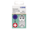 Reiseadapter Europa - Schweiz 3-polig dezentral max. 10A mit Sicherung ws