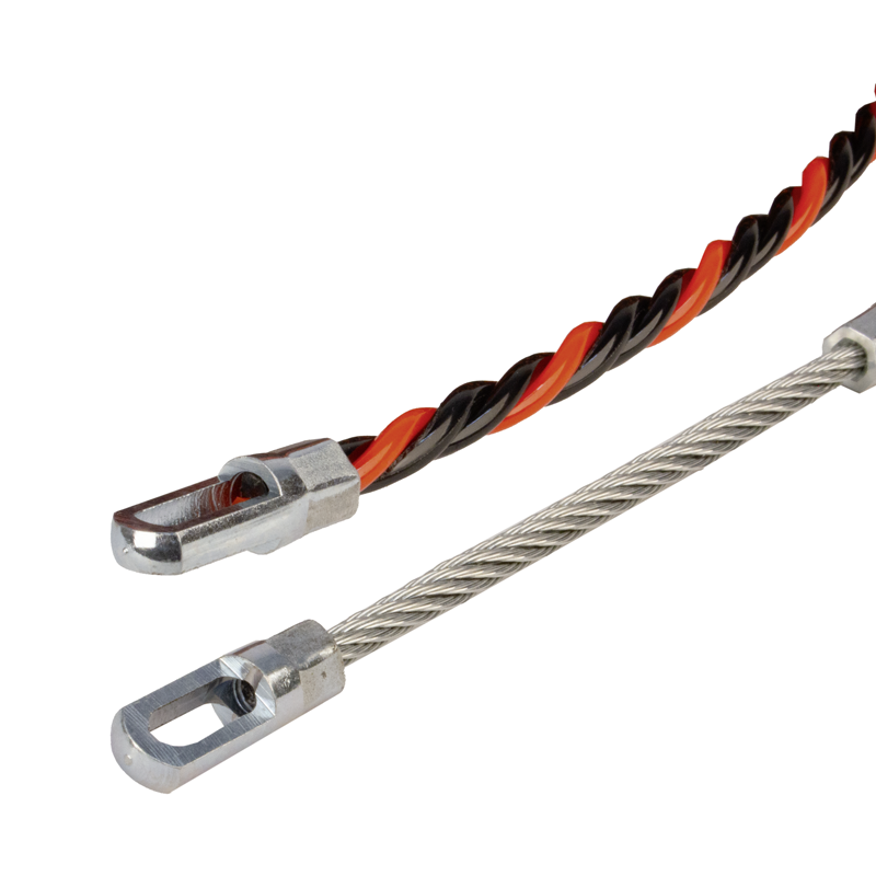 Tire-fil PROFFESSIONAL 50m Ø 6mm avc ressort de rech. + jeu d'accessoires nr/rg