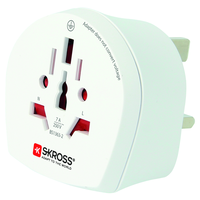 SKROSS Reiseadapter World - UK 3-polig max. 7A mit Sicherung ws