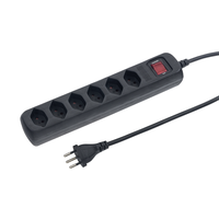 Steckdosenleiste POWER EASY 6xT13 1.5m mit Schalter sw