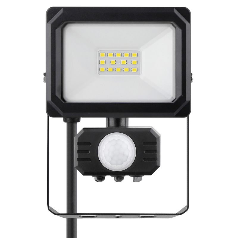 Lampadina muro esterno LED 10W con PIR 120° ne