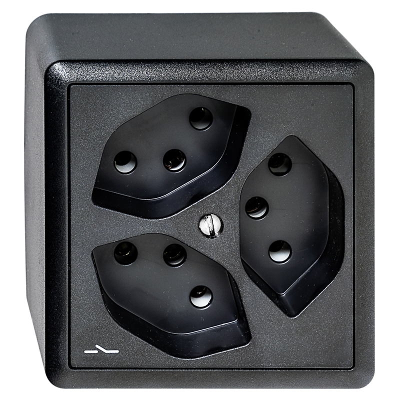EDIZIO DUE presa app. 3xT13 1x separato nero