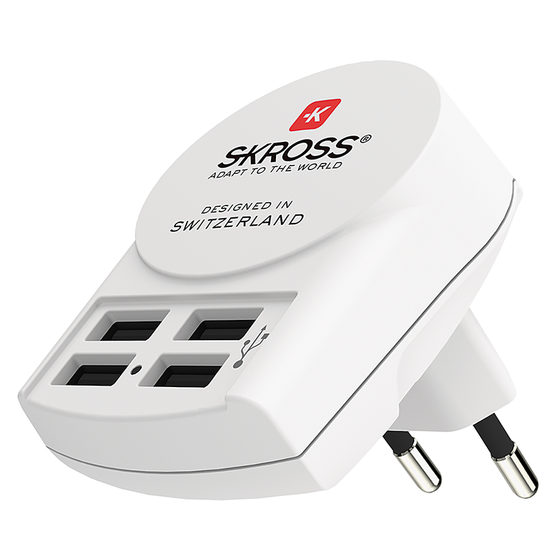 SKROSS Adaptateur de charge 4xUSB-A max. 5V/4.8A bl