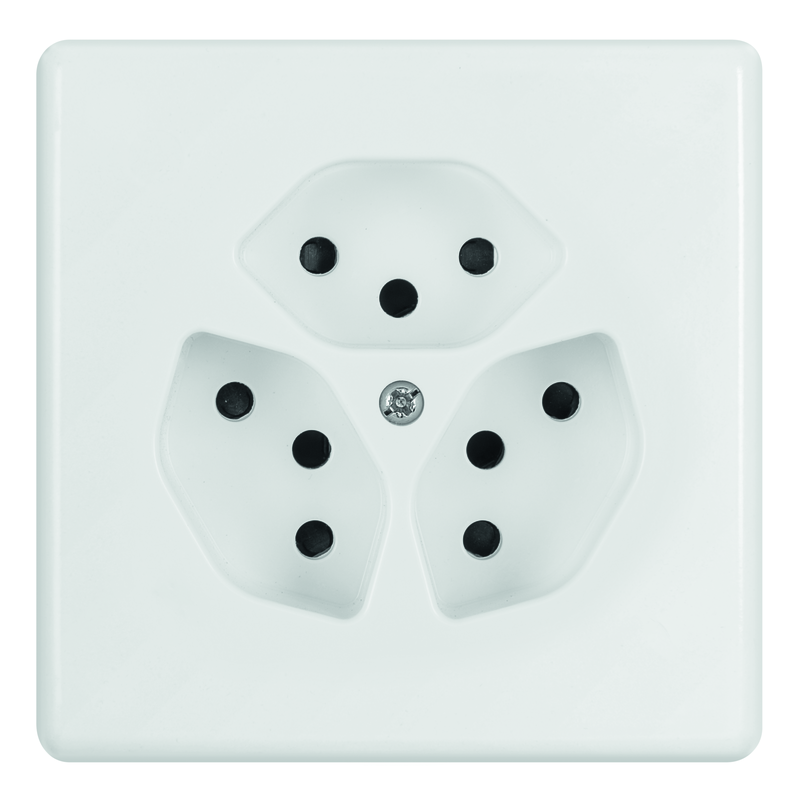 BASICO UP-Abdeckplatte Steckdose 3xT13 ws