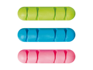 Kabelclip Multi, Set mit 3 Stück in blau, grün und pink
