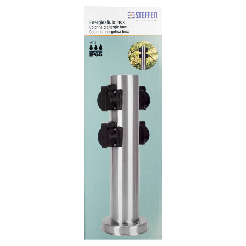 GardenLine Energiesäule Inox mit 4xT13 IP55