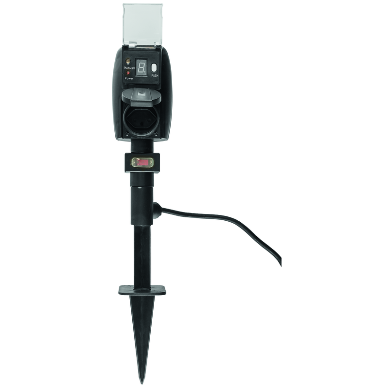 GardenLine Steckdosen-Erdpfahl mit Timer 2xT13 IP44 3m