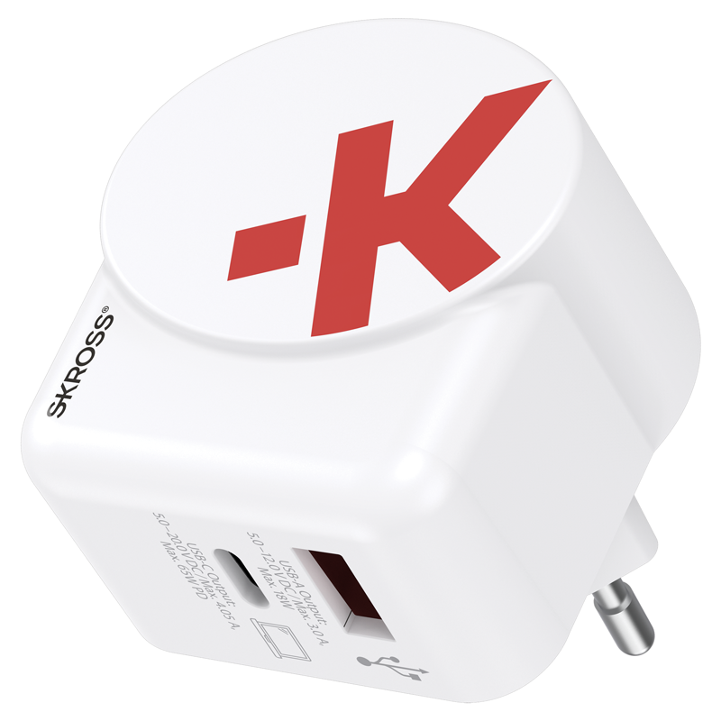 SKROSS Adapt. de charge 65W PD 1xUSB-A + 1xUSB-C max. 5.4A, bl