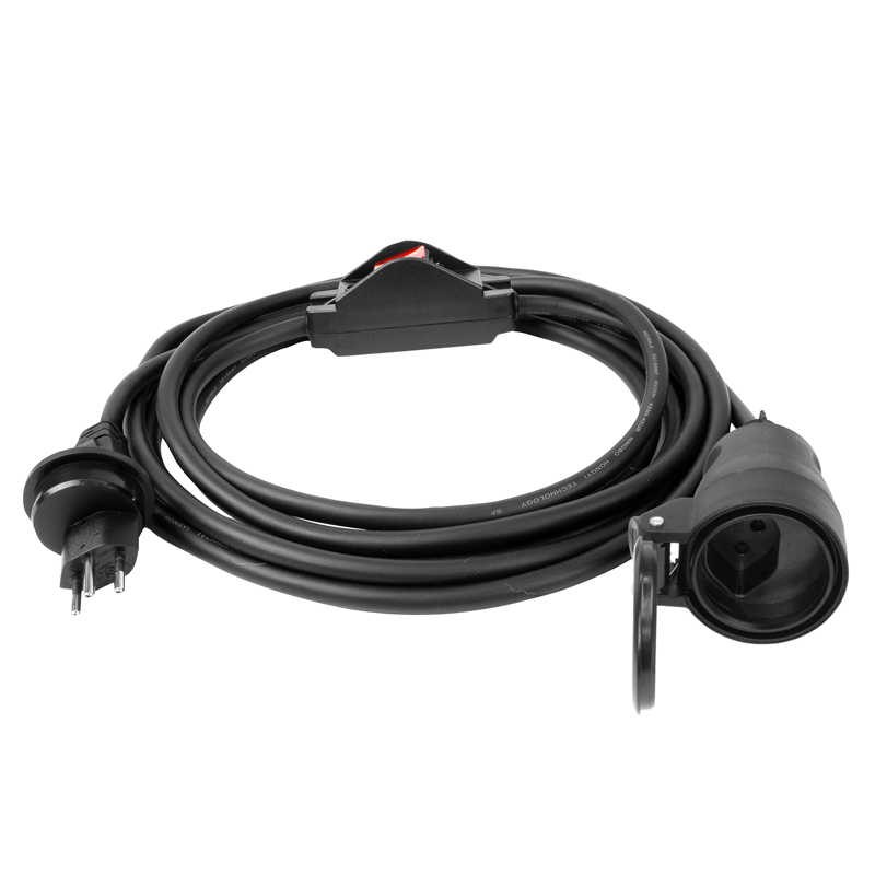 Prolunga con interruttore IP55 Gdv 3x1.5mm² 5m T13-T13 nr
