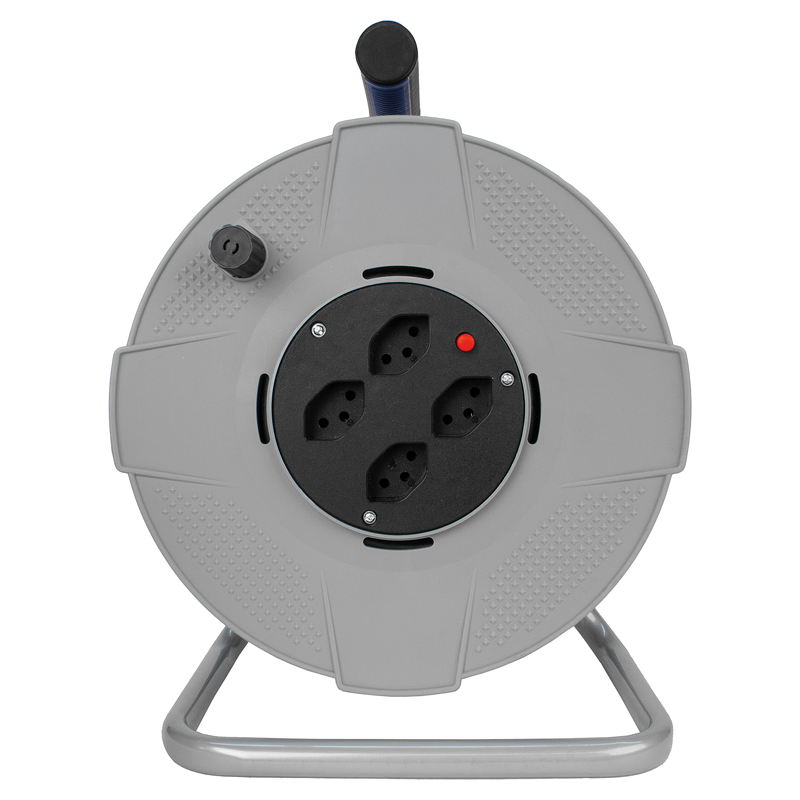 Enrouleur de câble plastique 4xT13 Td 3x1mm² 40m gris/noir