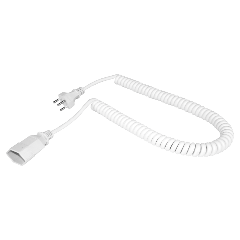 Prolunga elettrica a spirale Td 3x1mm2 1-4m T12-T13 bi