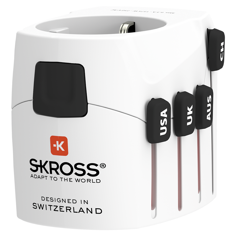 SKROSS Adapt. de voyage PRO Monde - Monde +1xUSB-A 3 pôles max. 7A avec fusible