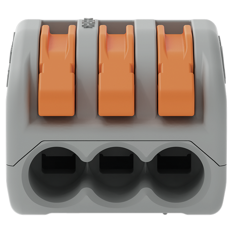 WAGO Borne à fiche CLASSIC 3x 0.08-4mm² avec levier de commande gr/or UE 5 pcs.
