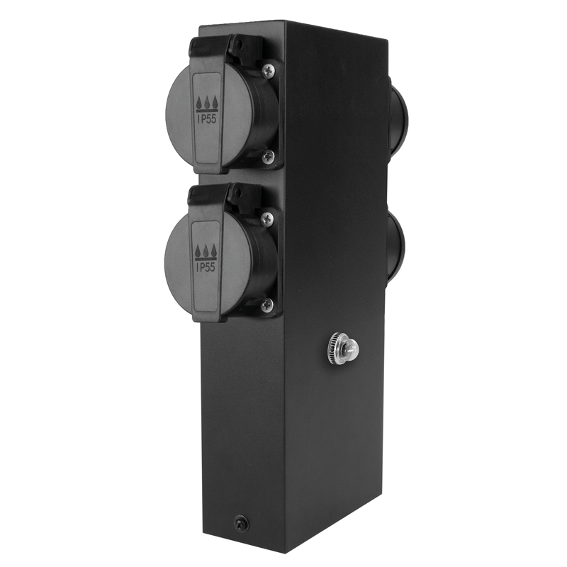 GardenLine Steckdosensäule 4xT13 IP55 mit Überstromschutzschalter