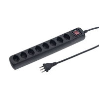 Steckdosenleiste POWER EASY 8xT13 1.5m mit Schalter sw