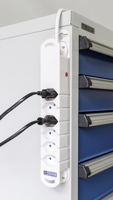 Steckdosenleiste VARIABL 6xT13 3m mit Kaltgerätestecker C14 (T113) ws