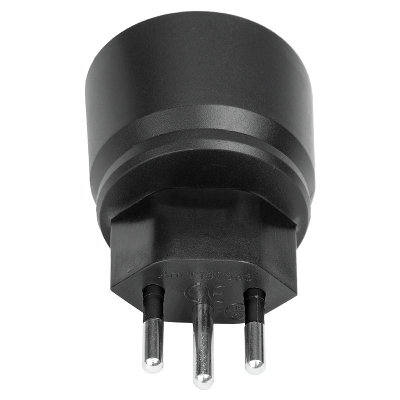 FIX Adapter Deutschland CEE7/7 - Schweiz T12 3-polig sw VPE 100 Stk.