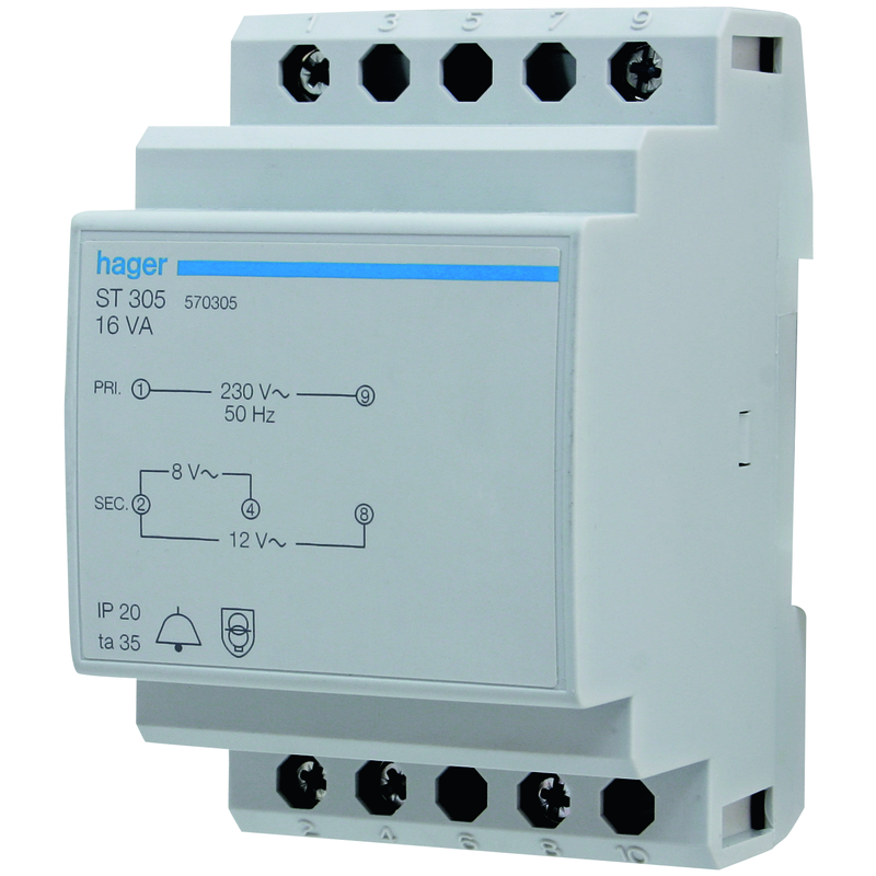 Sonnerie-Trafo 16VA 8-12V für DIN