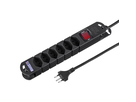 Steckdosenleiste TIDE  6xT13 3m mit Schalter und Haftmagnete sw