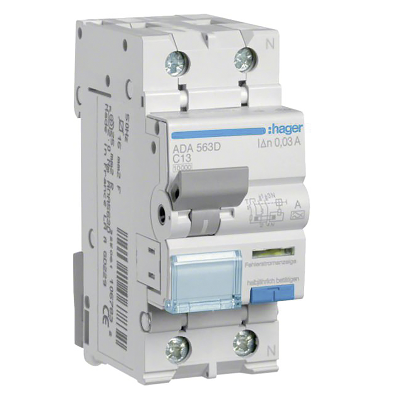 Disjoncteur différentiel 1P+N 10kA C13A 30mA Typ A