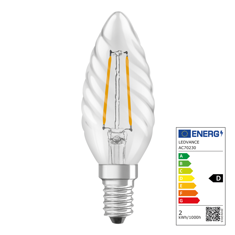 Osram LED Star Retrofit Classic BW E14 240V 1.8W 250lm WW