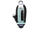 Steckdosenleiste TIDE  4xT13 3m mit Schalter und Haftmagnete sw